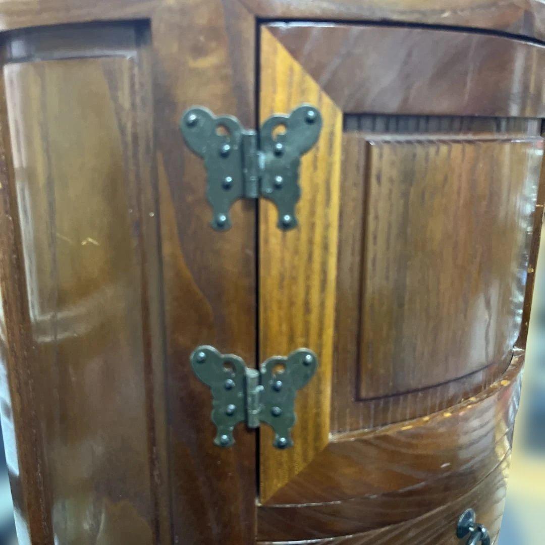 レトロ木製丸型スツール　アンティーク　花台　　椅子