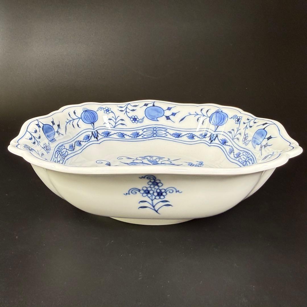 新品 マイセン ブルーオニオン スクエアボウル深皿(23cm)1枚、1級品