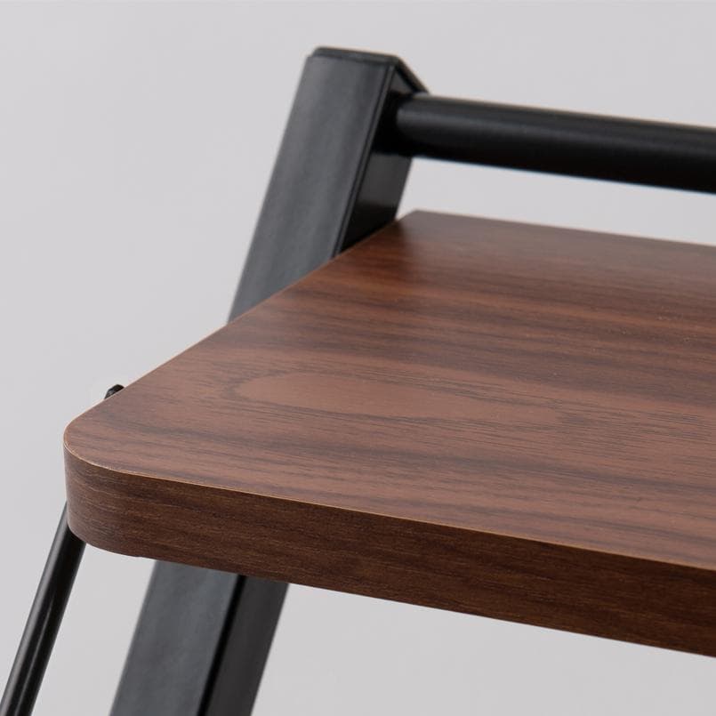 《新品・送料無料》幅80cm◎棚付折りたたみワークデスク テーブル　木目