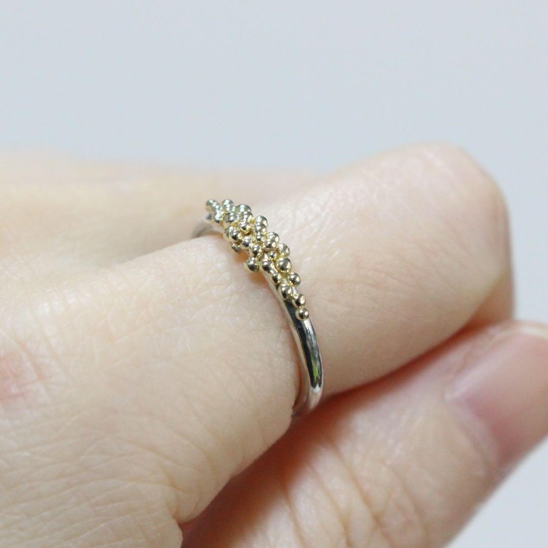 【一点もの】K10YGを贅沢に使用！粒々シンプルな2mmシルバーリング約8号