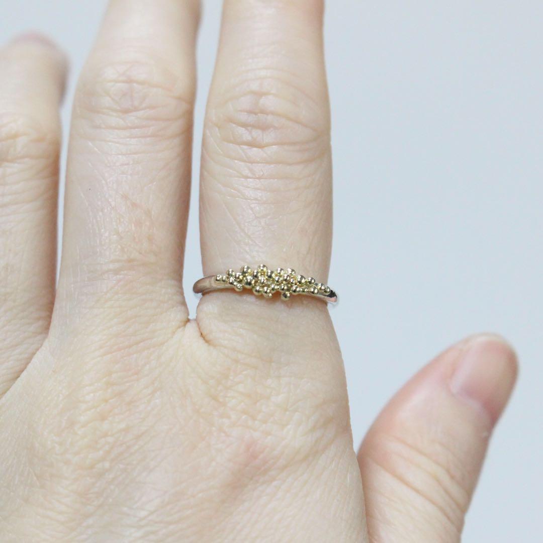 【一点もの】K10YGを贅沢に使用！粒々シンプルな2mmシルバーリング約8号