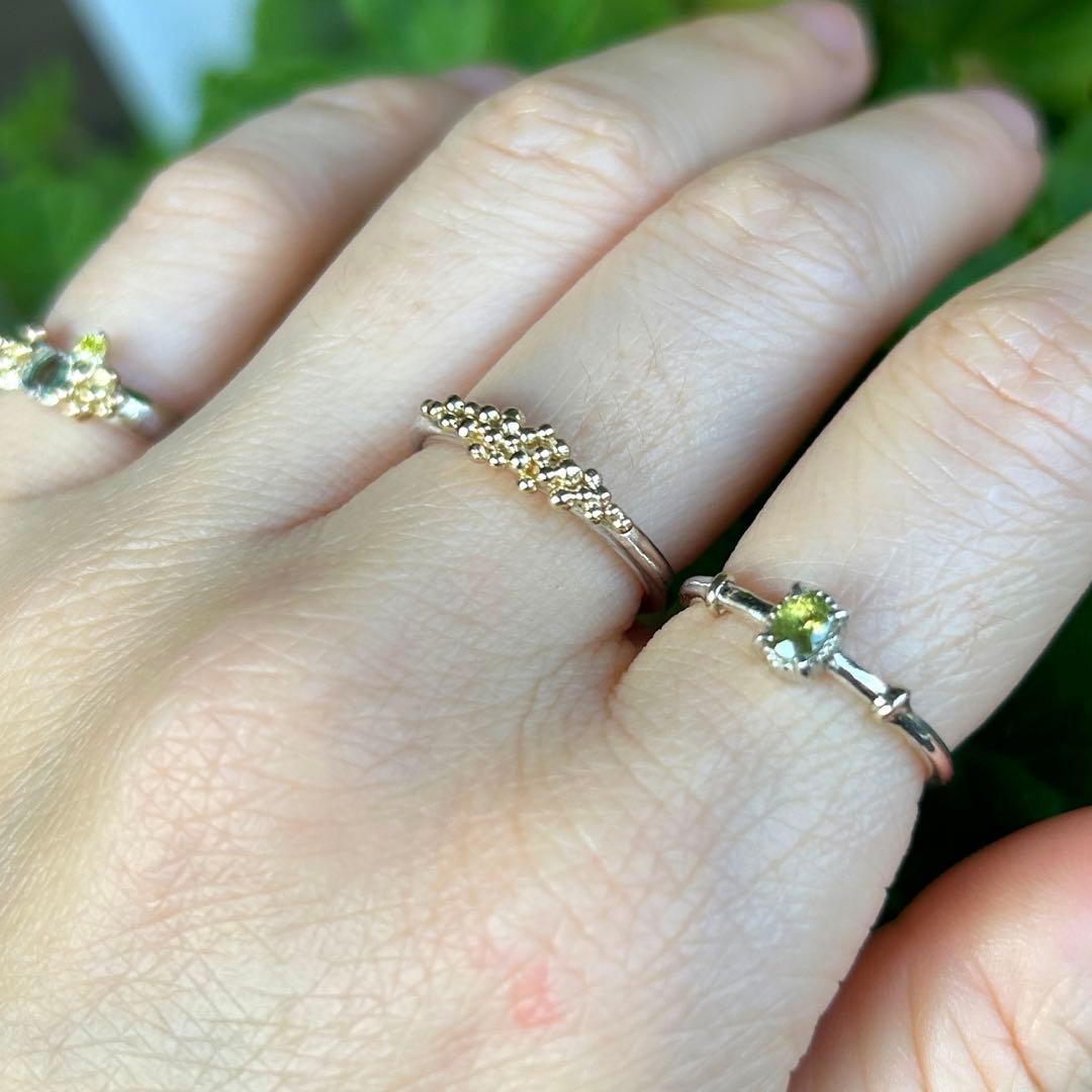 【一点もの】K10YGを贅沢に使用！粒々シンプルな2mmシルバーリング約8号