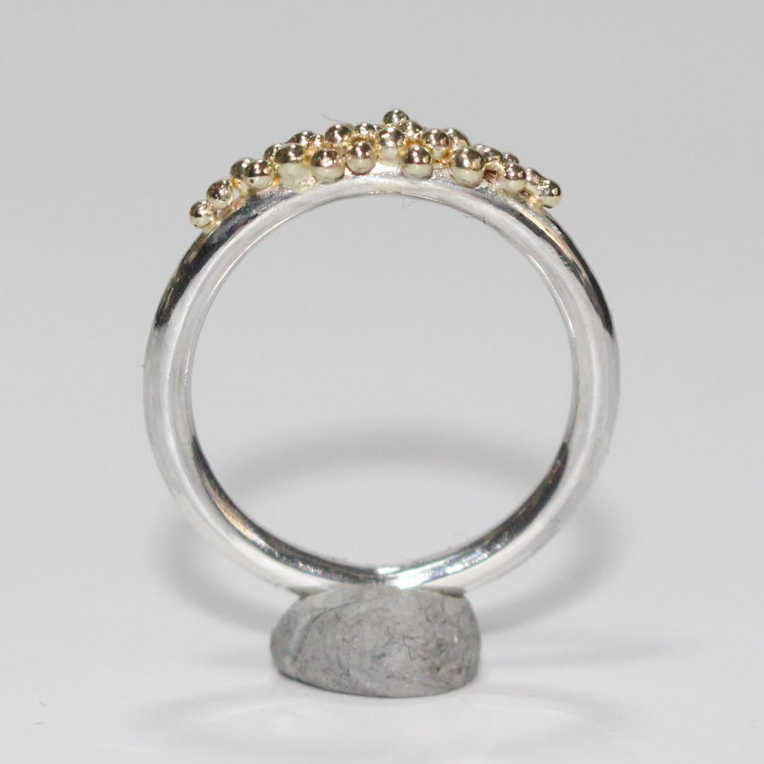 【一点もの】K10YGを贅沢に使用！粒々シンプルな2mmシルバーリング約8号