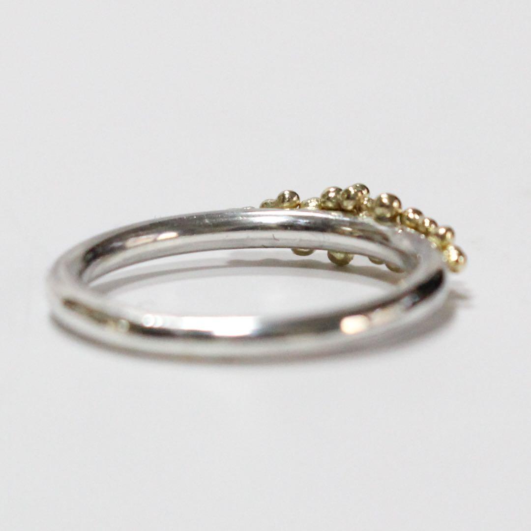 【一点もの】K10YGを贅沢に使用！粒々シンプルな2mmシルバーリング約8号