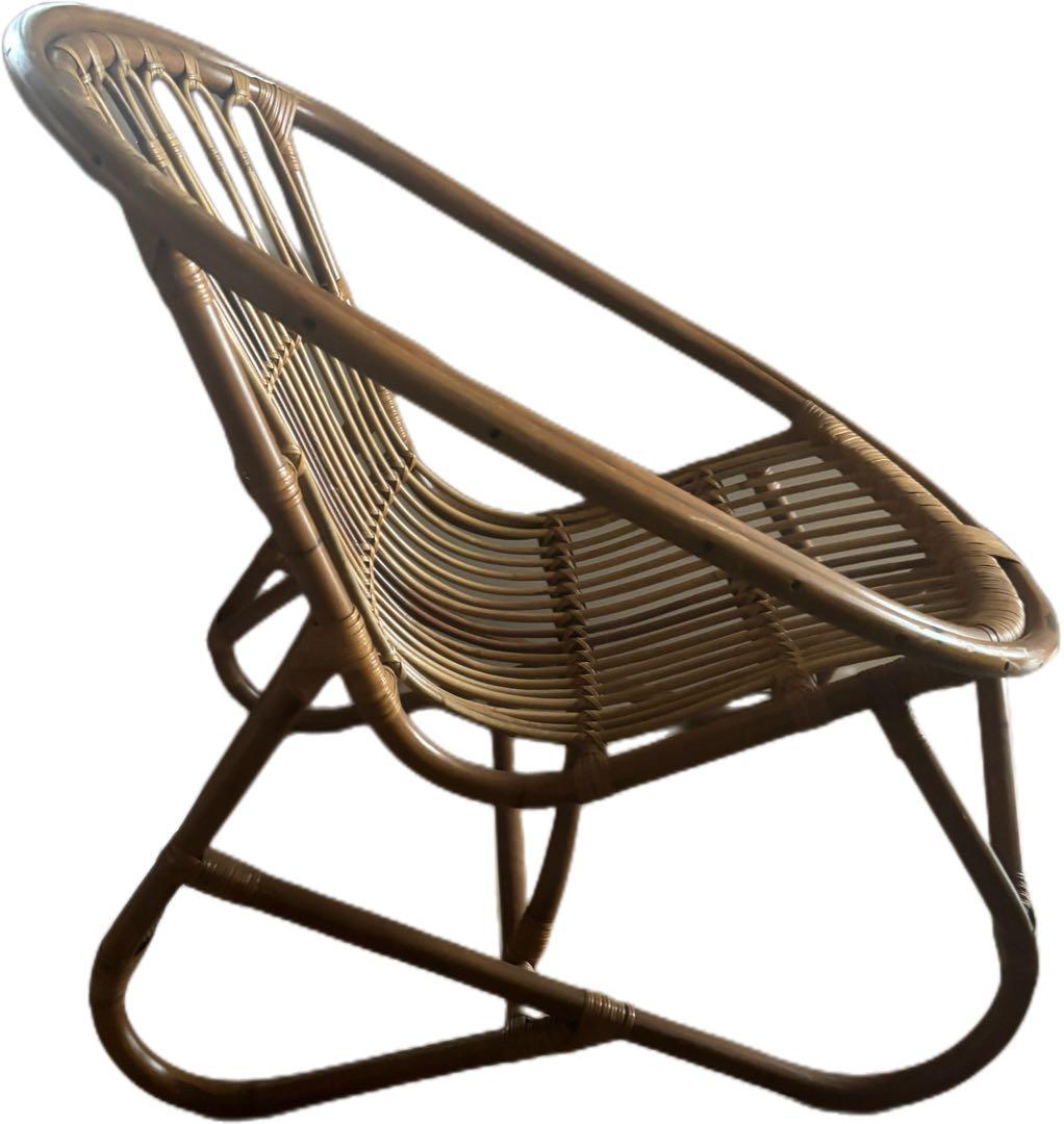 アンティーク！ラタン　ラウンド　チェア　椅子　藤