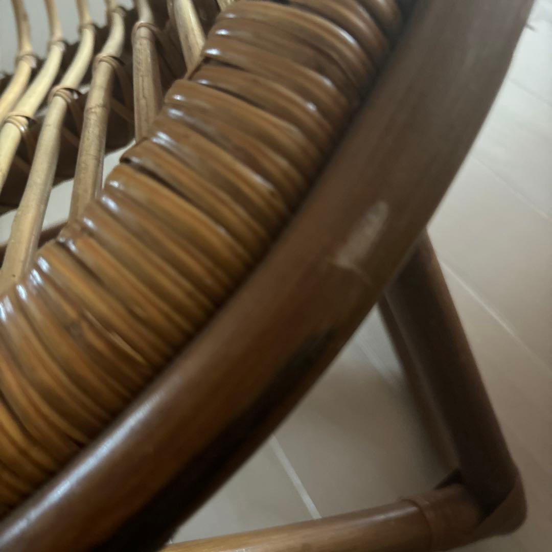 アンティーク！ラタン　ラウンド　チェア　椅子　藤