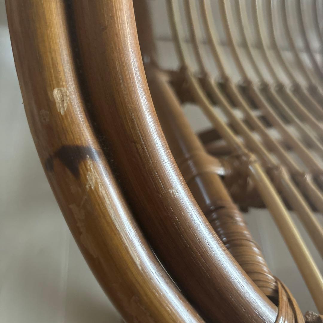アンティーク！ラタン　ラウンド　チェア　椅子　藤