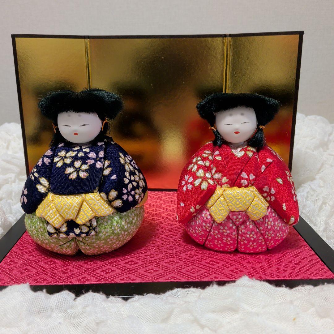 伝統的な和服の日本人形（青・赤）きめこみ人形 - メルカリ