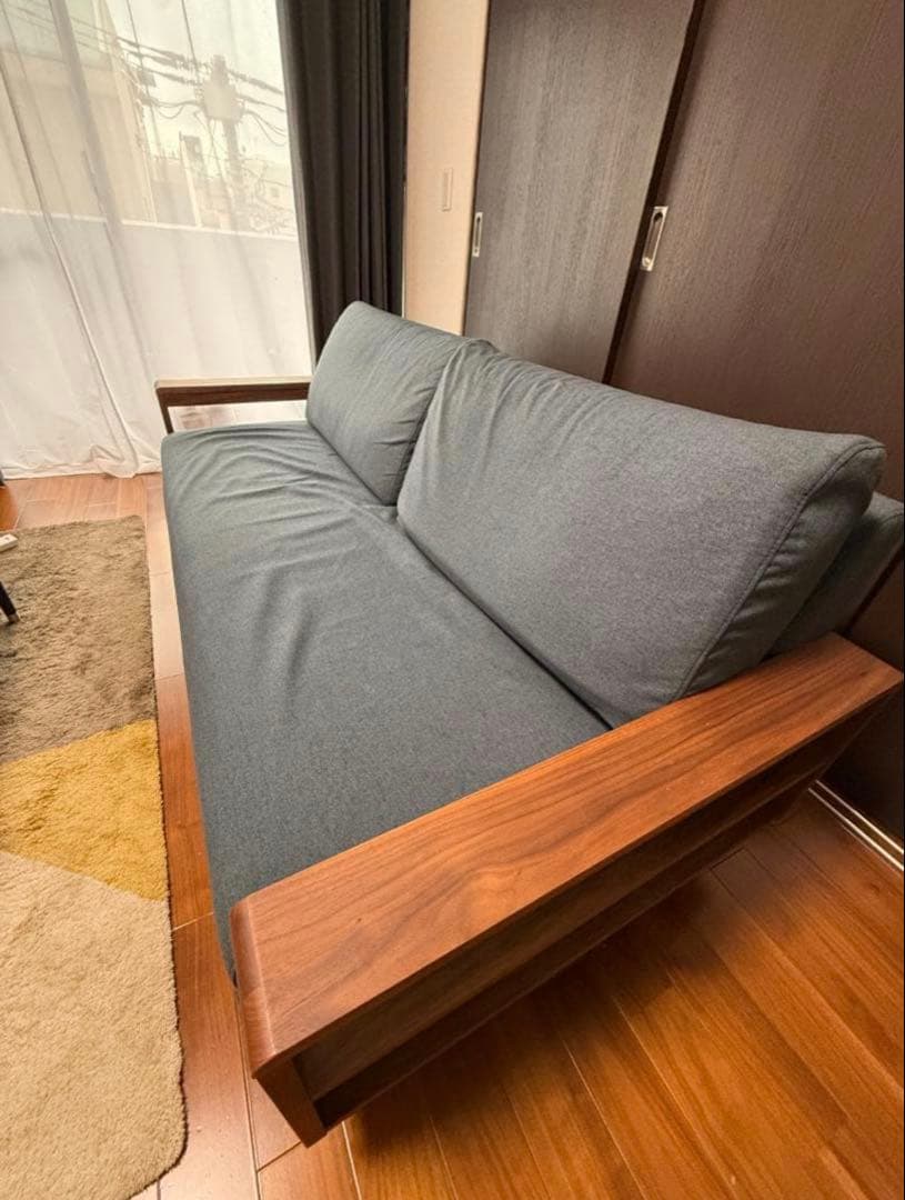 ニコール 3Pソファ 3人掛け ウォールナット - メルカリ