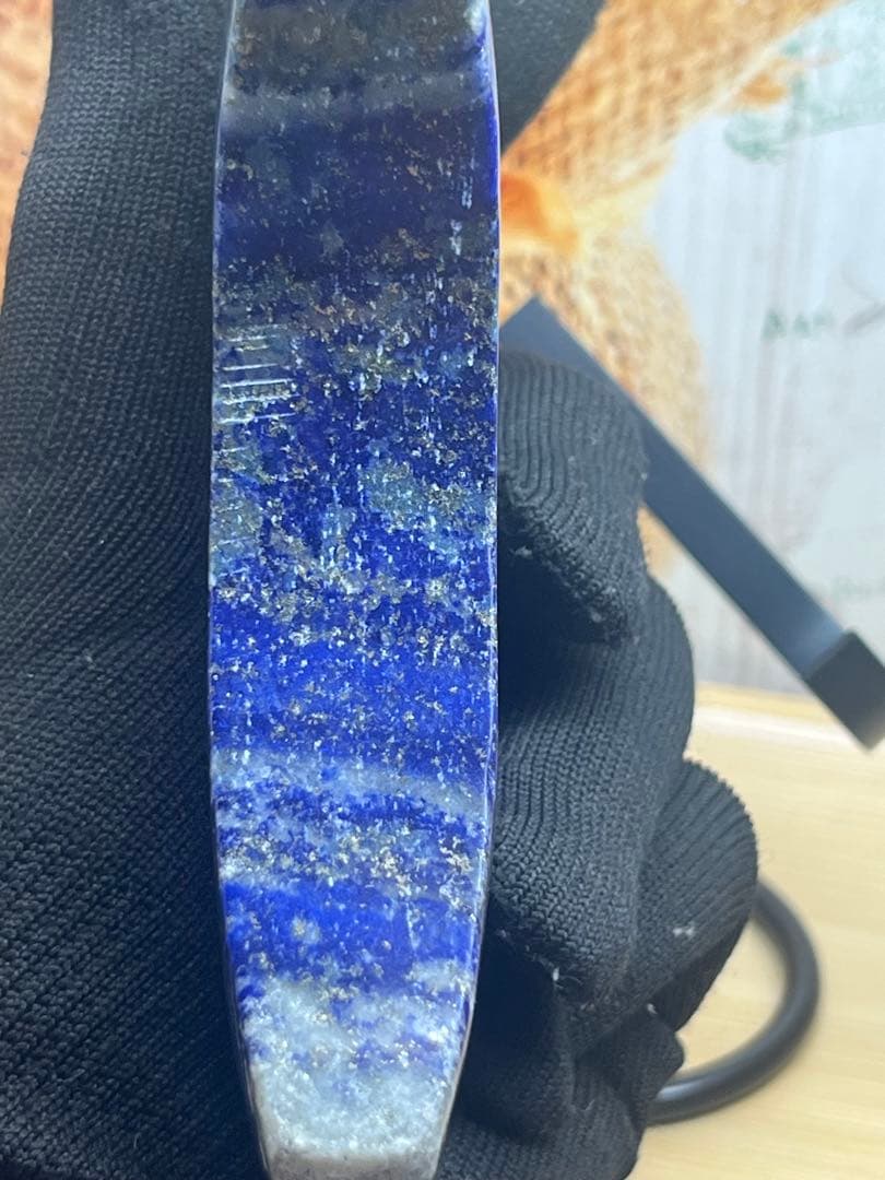 天然石　ラピスラズリ　大きな三日月　ずっしり約393g No.862