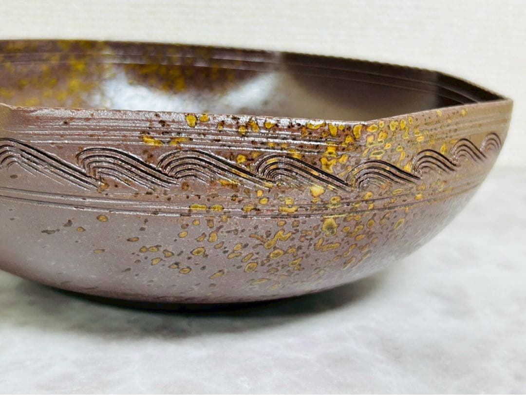 清水焼　八角皿　東栽　深皿　18.5cm　【10224m】