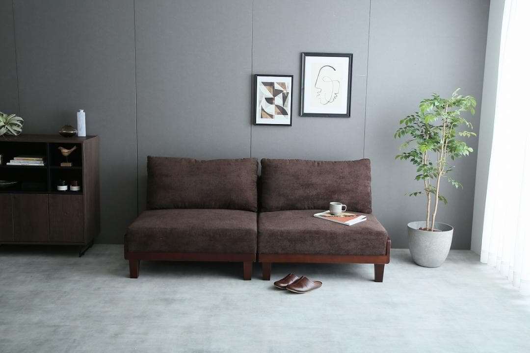 【Estela】リクライニングソファベッド グレー　分割式セパレート式