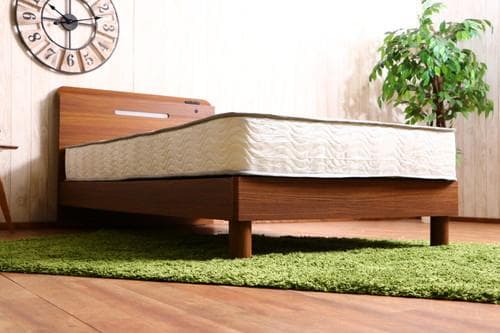 【新品・送料無料】木製ベッド　宮・ＬＥＤライト付