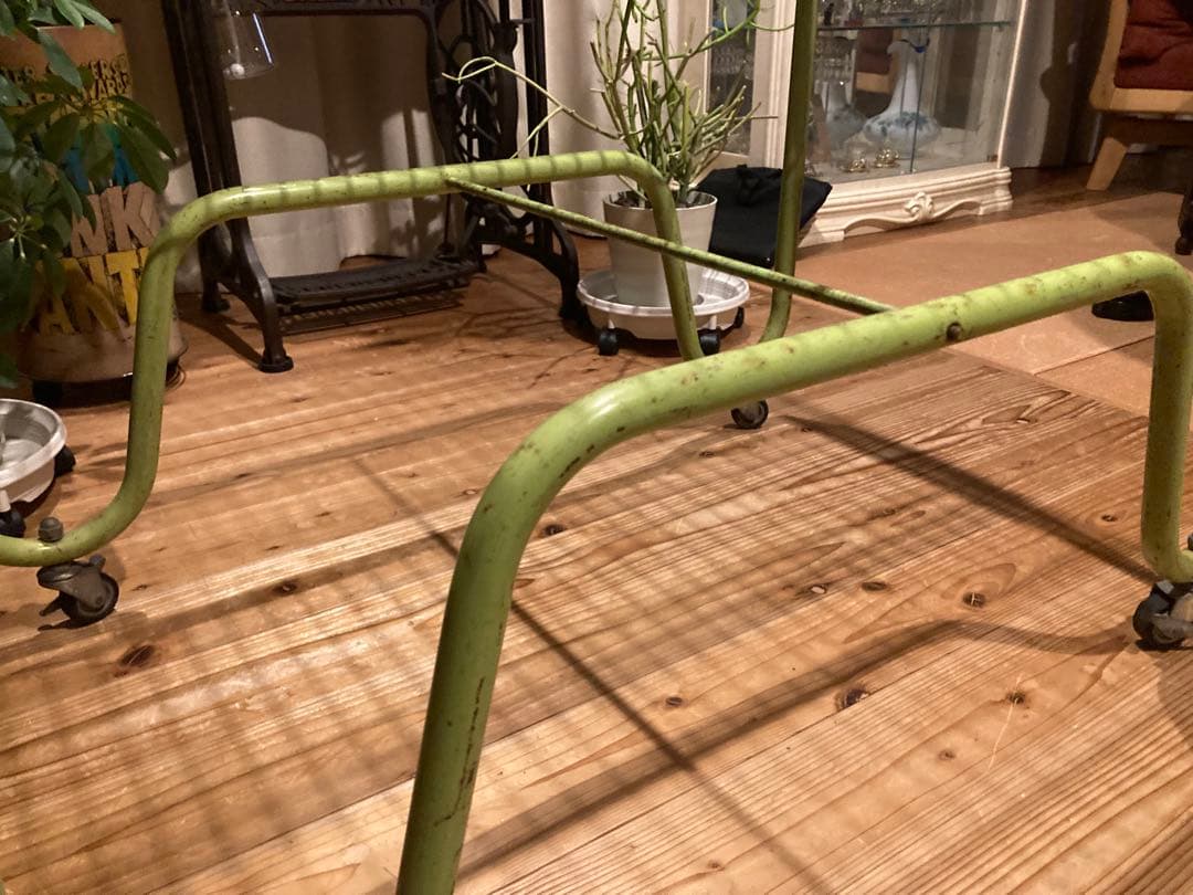 昭和レトロ　ワイヤーワゴン　キャスター付　店舗什器　シャビージャンクガーデン④