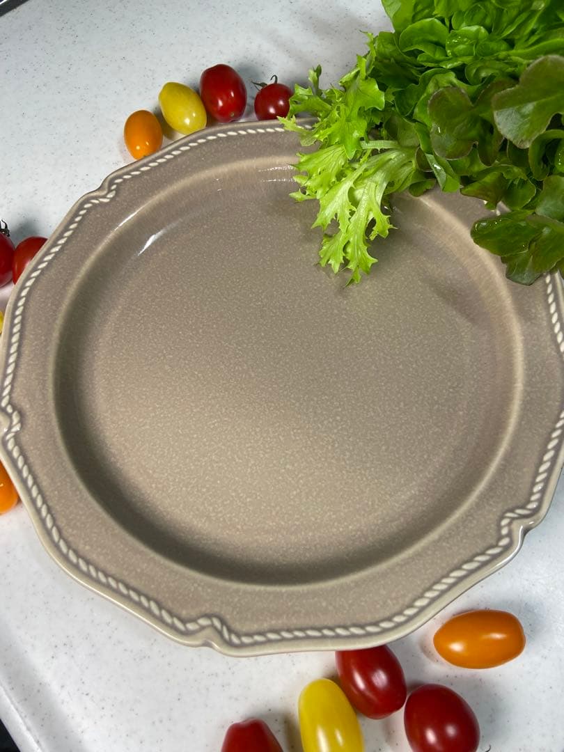 新品　ディナープレート　お皿　3カラー　ホワイト　ココア　グレー　3枚セット