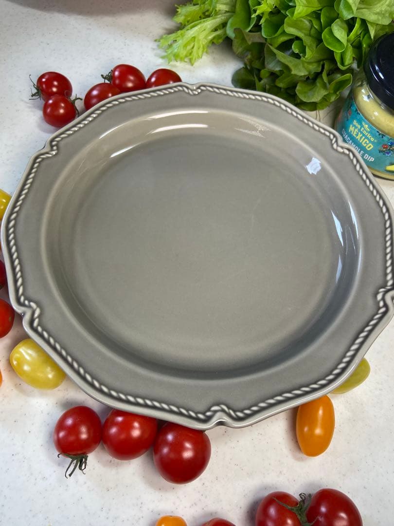 新品　ディナープレート　お皿　3カラー　ホワイト　ココア　グレー　3枚セット