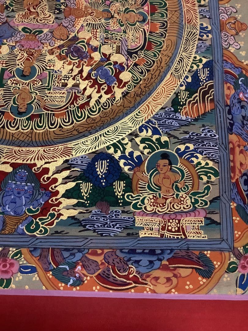 《 チベット密教　新品　1点物 》 手描き　曼荼羅　仏陀　釈迦　仏画　仏教　e4