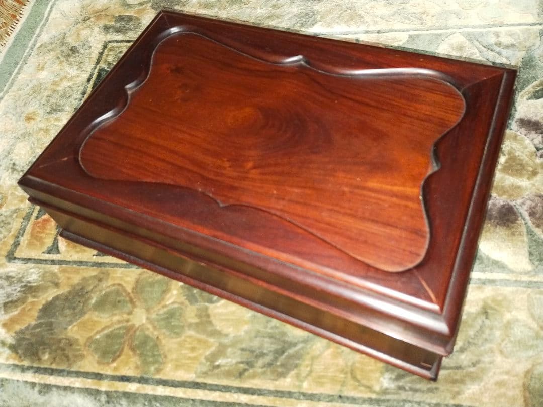 ♥大型　中国　端渓　硯　紫檀ケース付き　6.4ｋｇ　端渓硯　骨董品