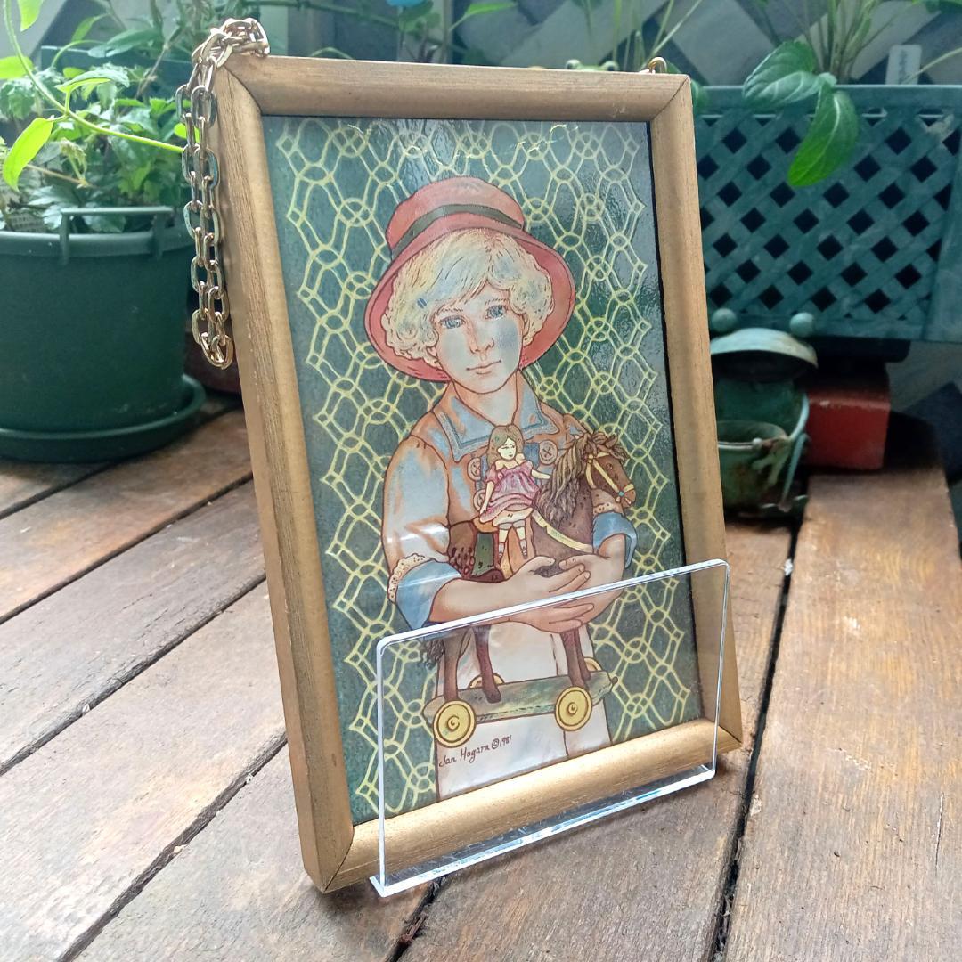 新品ジャン・ハガラ ステンドグラス 少女とお人形 ジョディ グラス