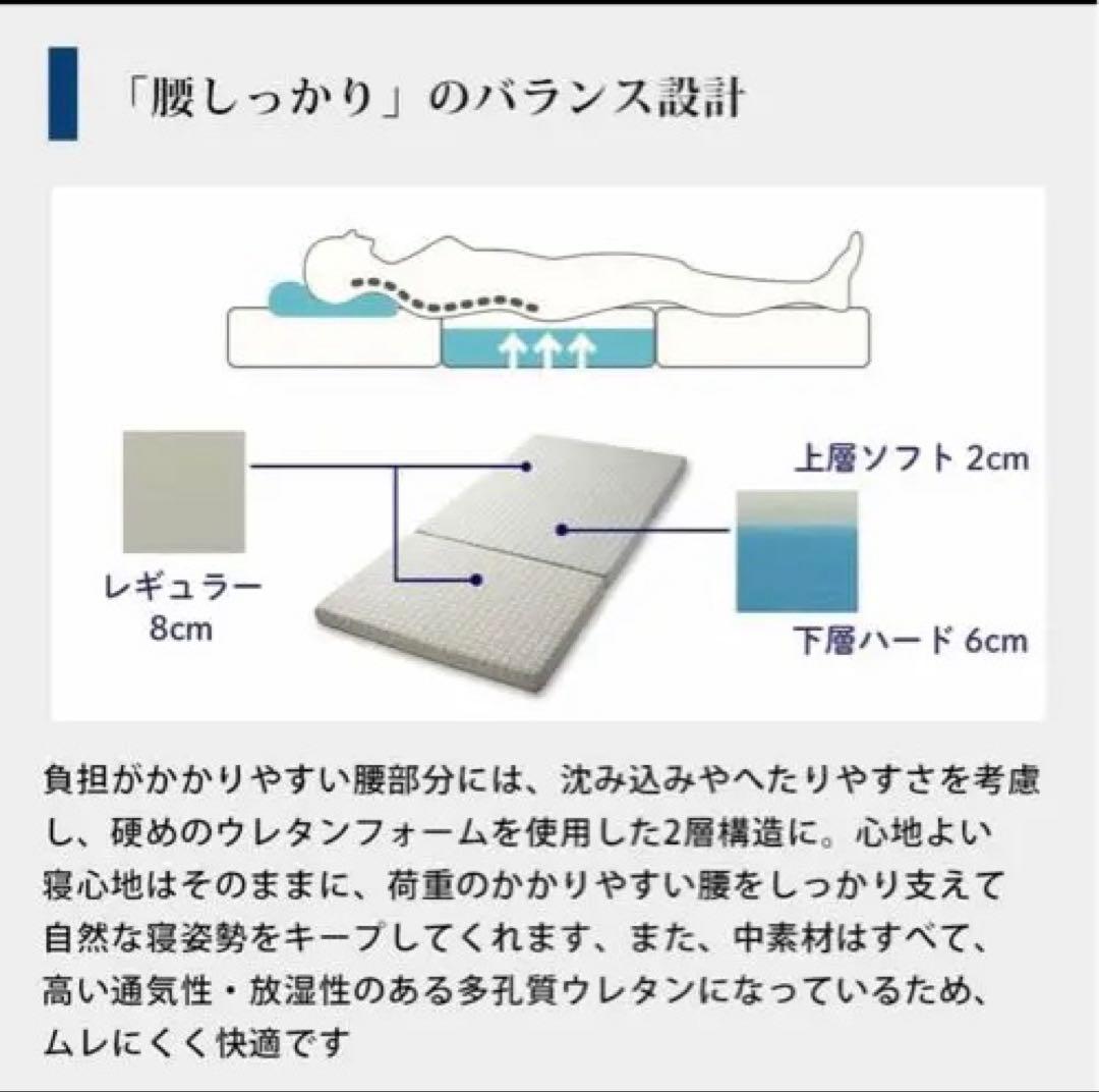 期間限定値下げ【新品未使用】Afit（アフィット） シングル 三つ折りマットレス