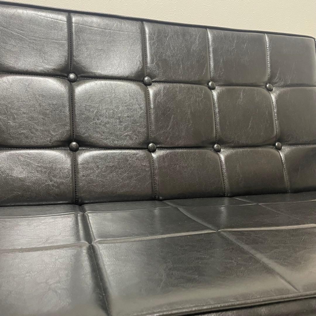 送料無料【合成皮革 2人掛けソファー】肘掛け付き