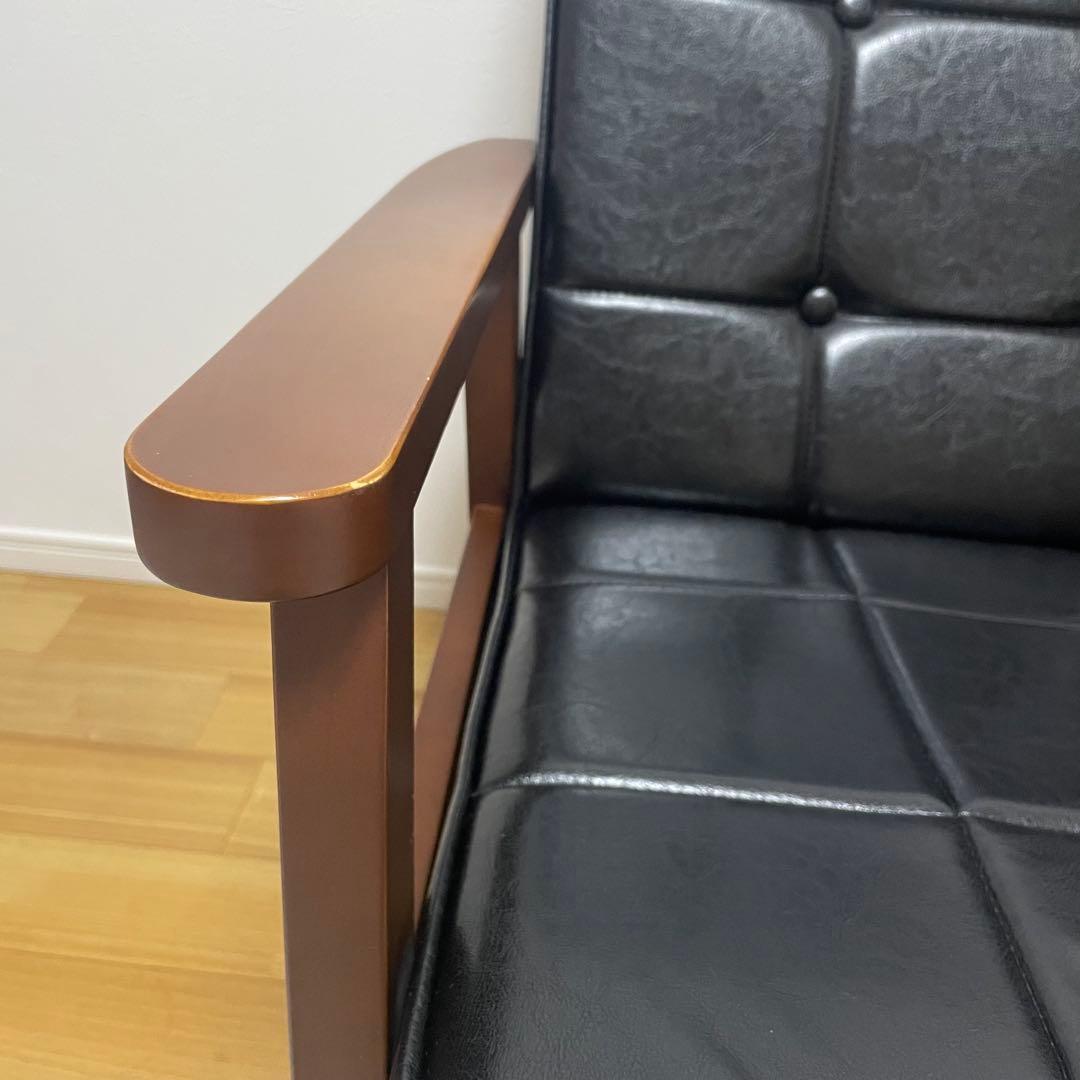 送料無料【合成皮革 2人掛けソファー】肘掛け付き