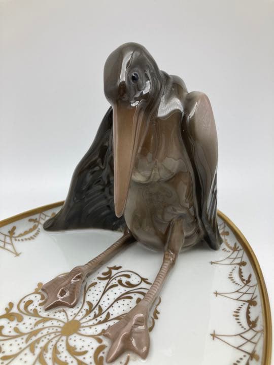 ローゼンタール　オーバルプレート 鷺 フュギリン 金彩 ババリア　アンティーク