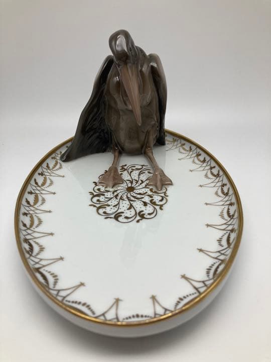 ローゼンタール　オーバルプレート 鷺 フュギリン 金彩 ババリア　アンティーク