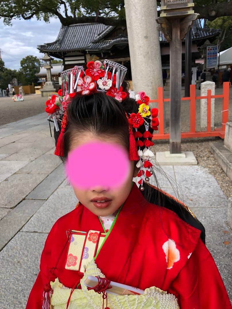 七五三　日本髪　髪飾り　かんざし　ヘアアレンジ
