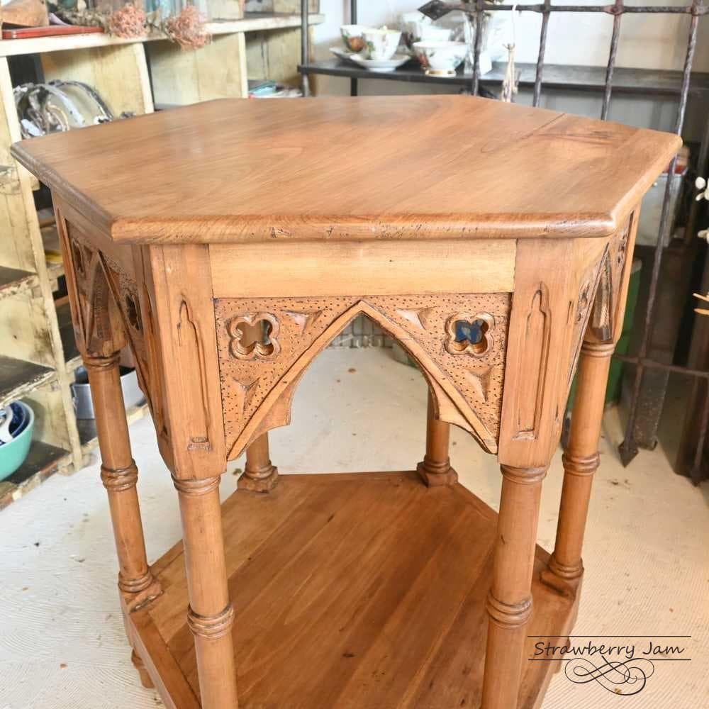 IFU-412 英国アンティーク コーヒーテーブル 花台 教会 スモールテーブル