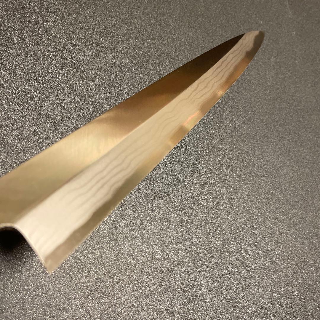 刺身包丁　積層　白ニ鋼　柳刃　8寸 刃渡り　約243mm 黒檀八角柄