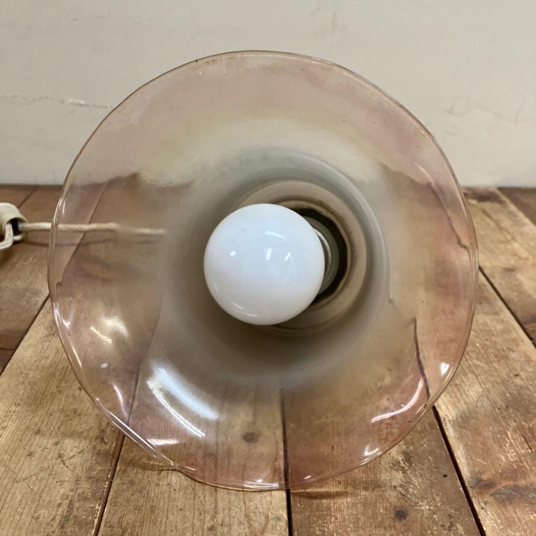 D-2 ② 昭和レトロ フリル型 ガラスシェード ペンダントライト シーリング