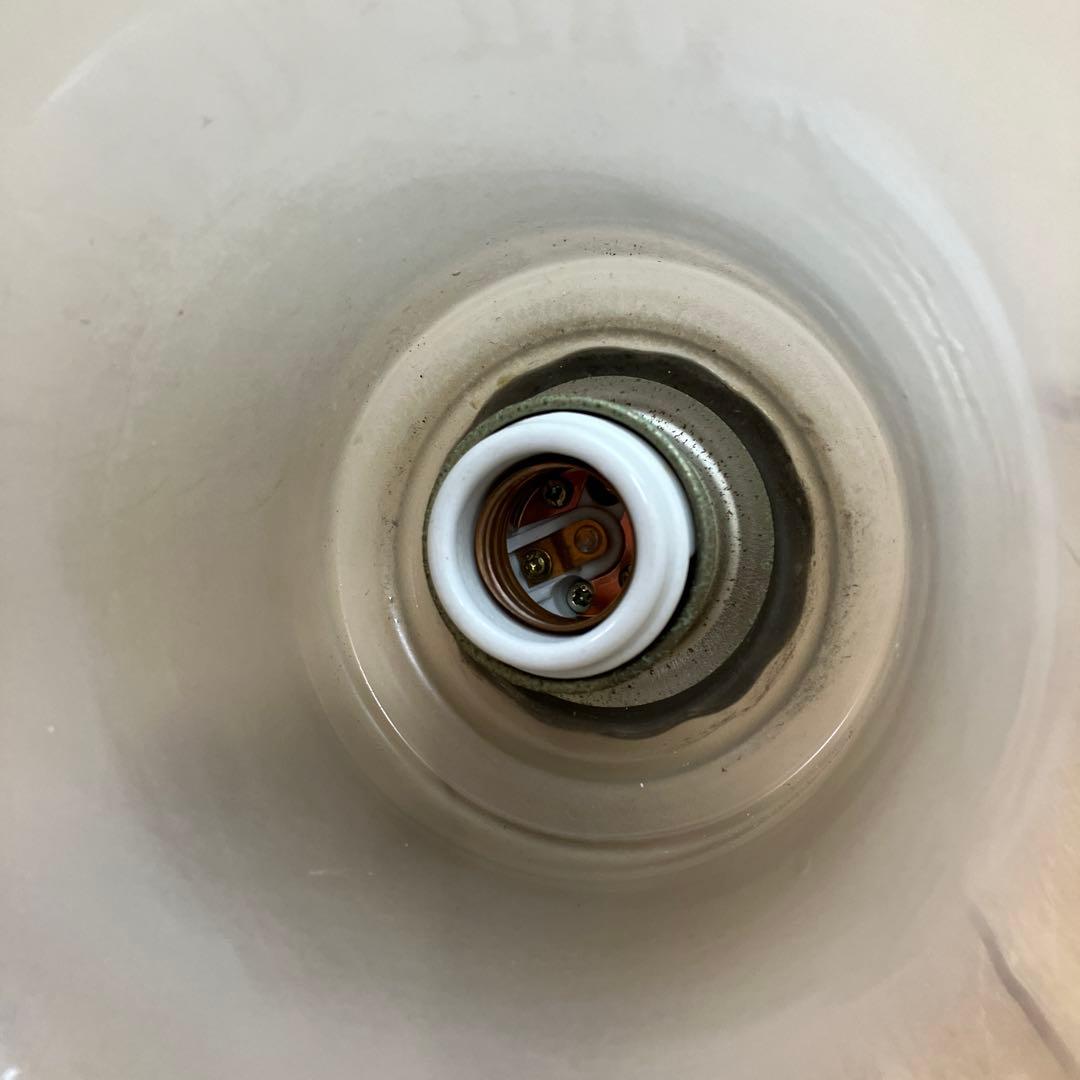 D-2 ② 昭和レトロ フリル型 ガラスシェード ペンダントライト シーリング