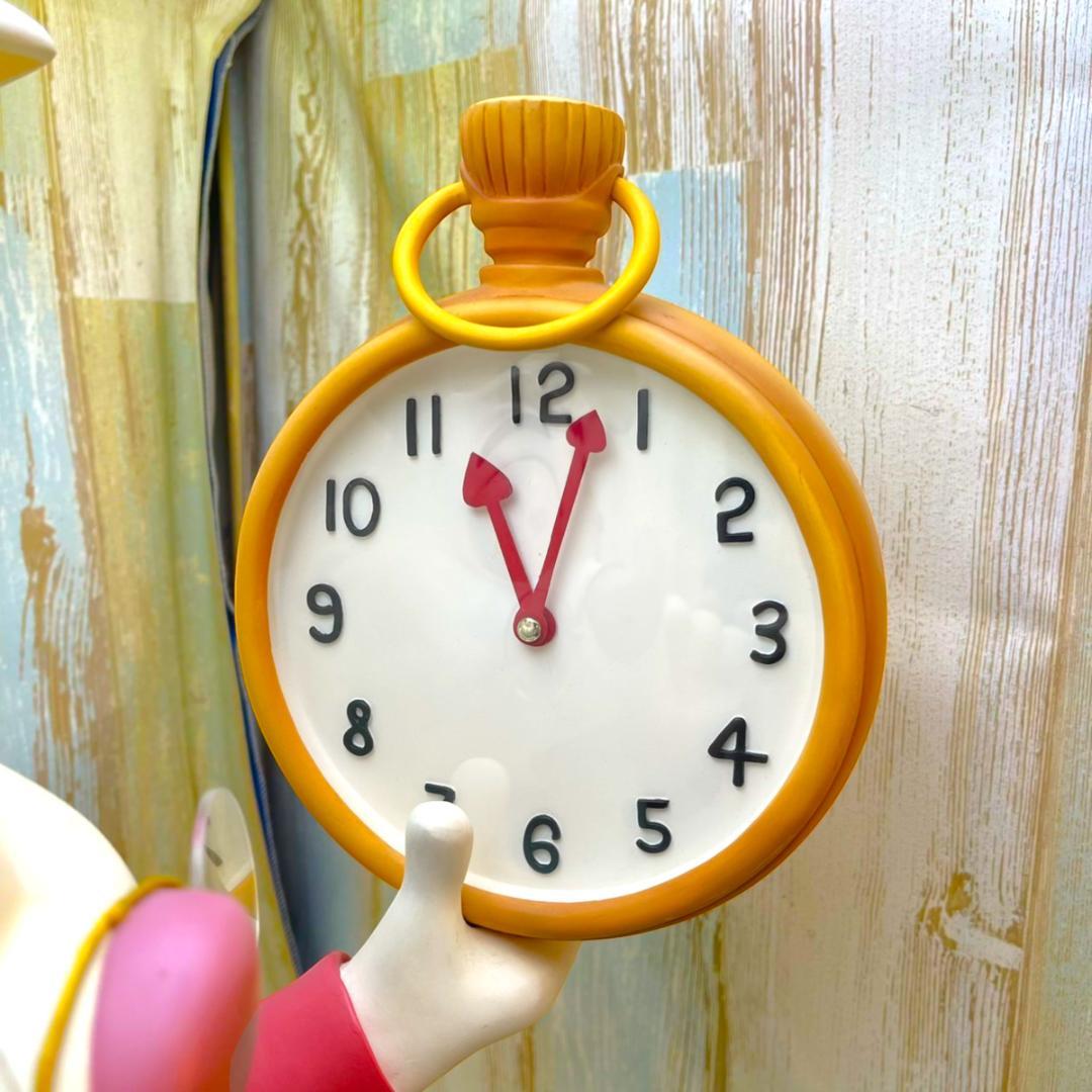 激レア☆不思議の国のアリス 白うさぎ 兎 置き時計 ビッグフィギュア