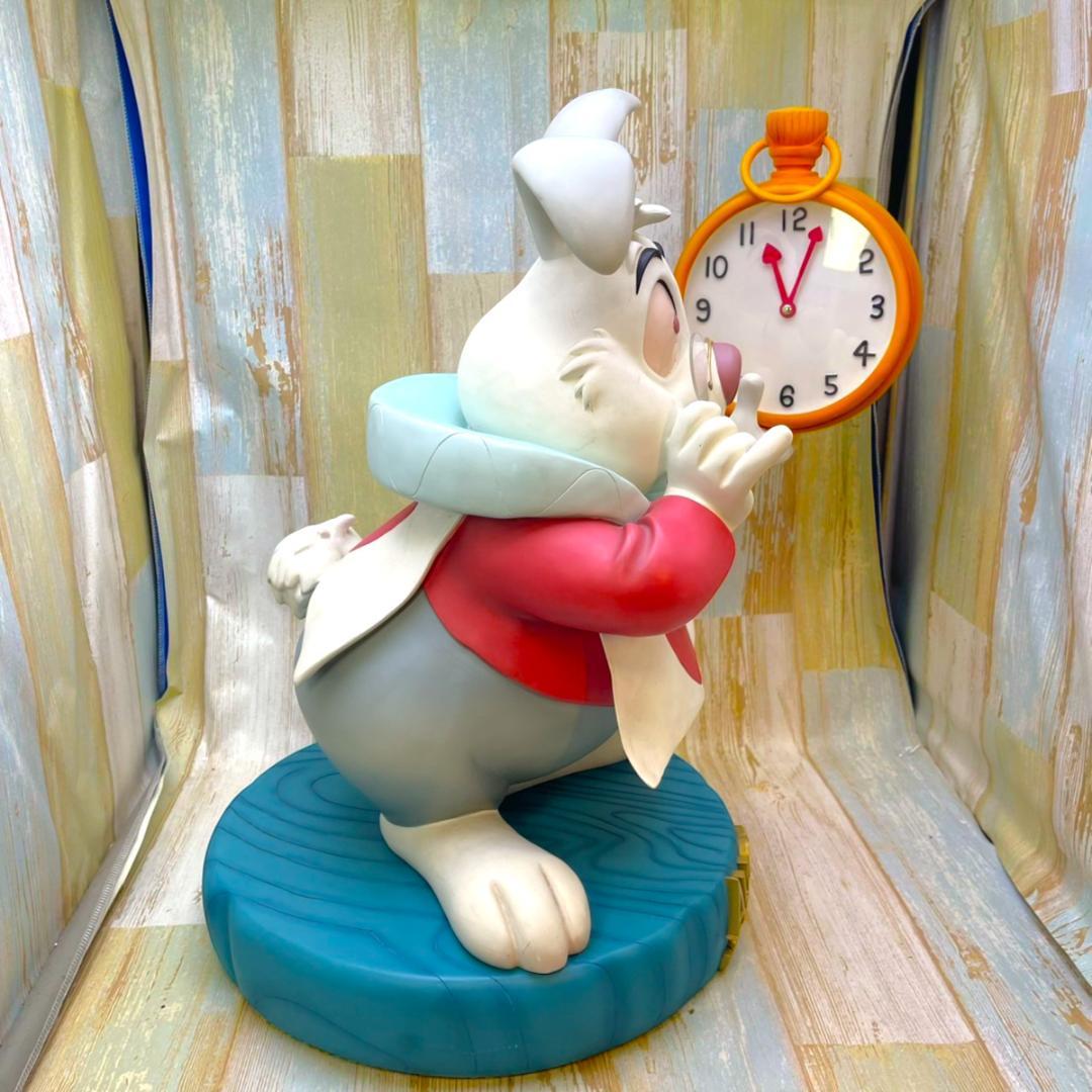 激レア☆不思議の国のアリス 白うさぎ 兎 置き時計 ビッグフィギュア