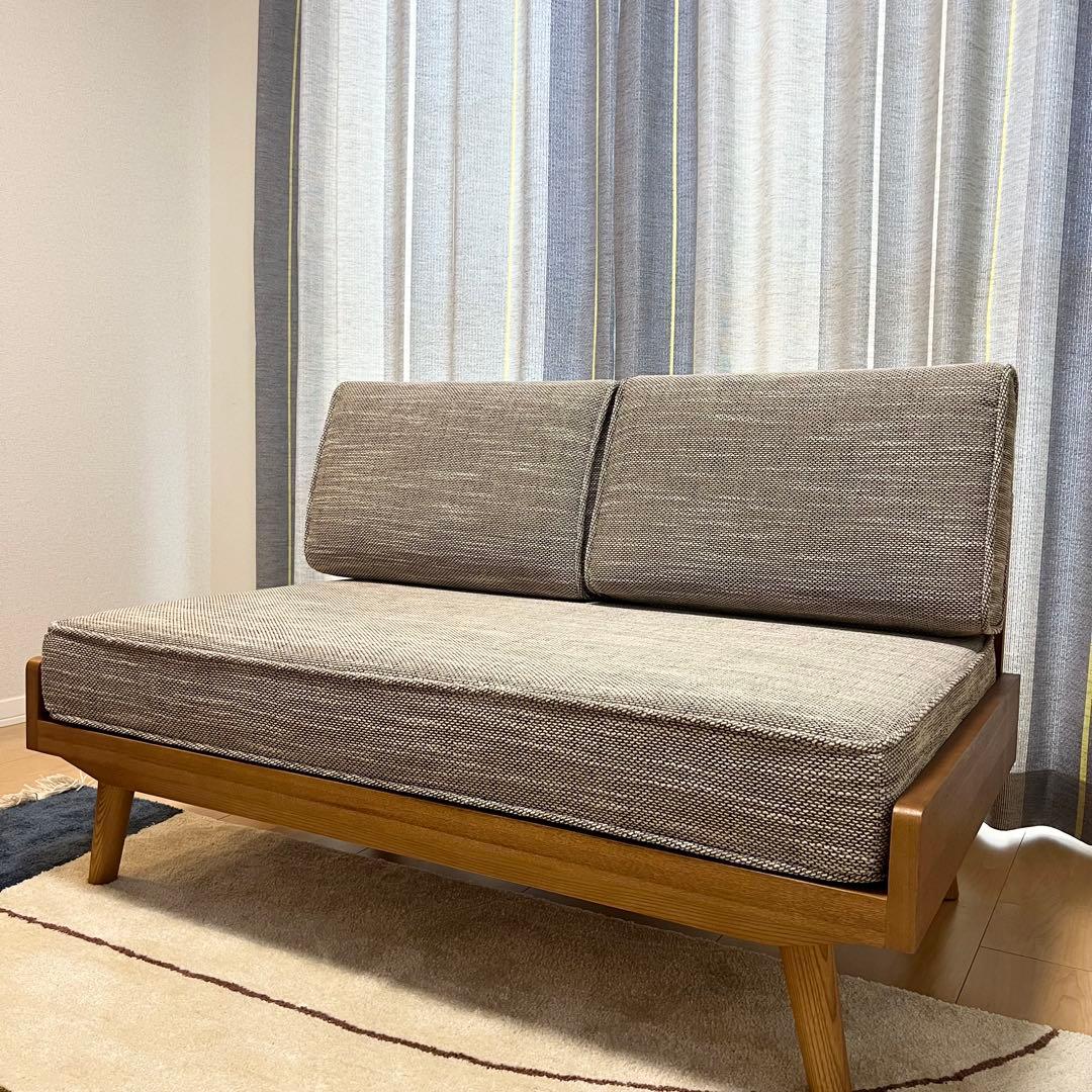 【ほぼ新品】unico ウニコ アルベロ 2人掛けソファ＋オットマン