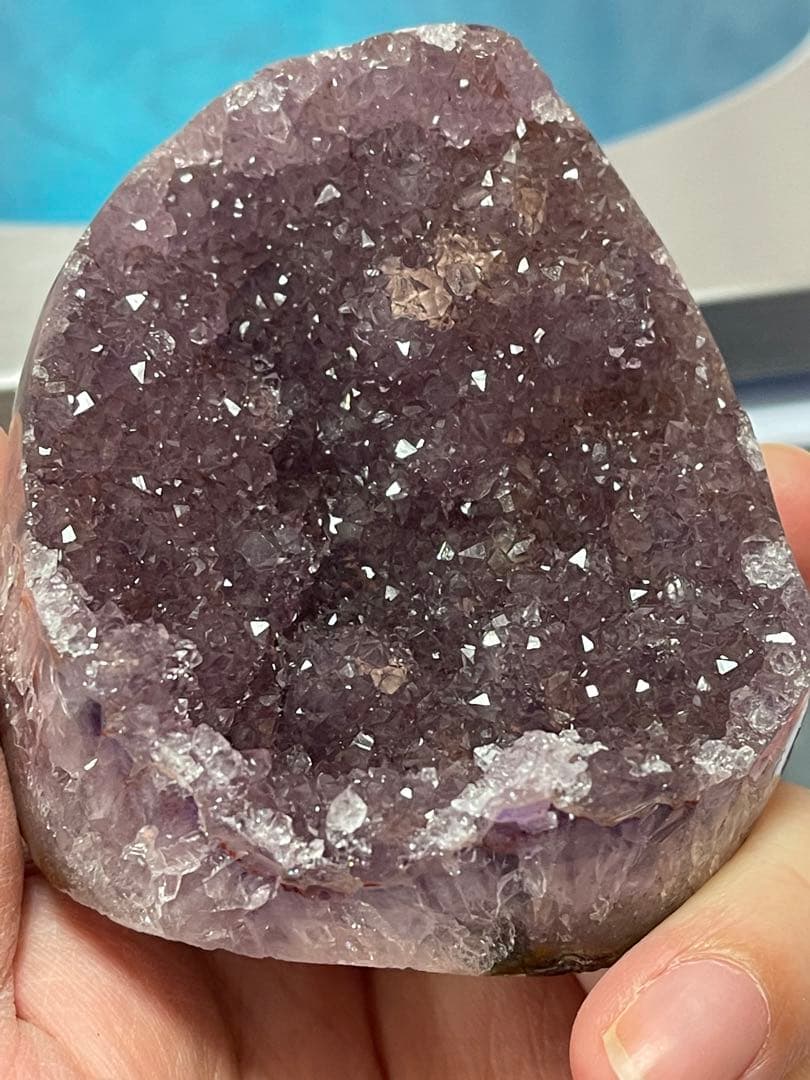 原石 天然石　浄化　ウルグアイ産 アメジスト 赤色　水晶クラスター　⑦