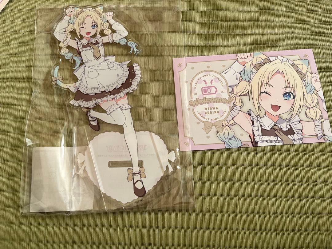 蓮ノ空 猫耳メイド 特大アクリルスタンド➕ポストカード大沢瑠璃乃