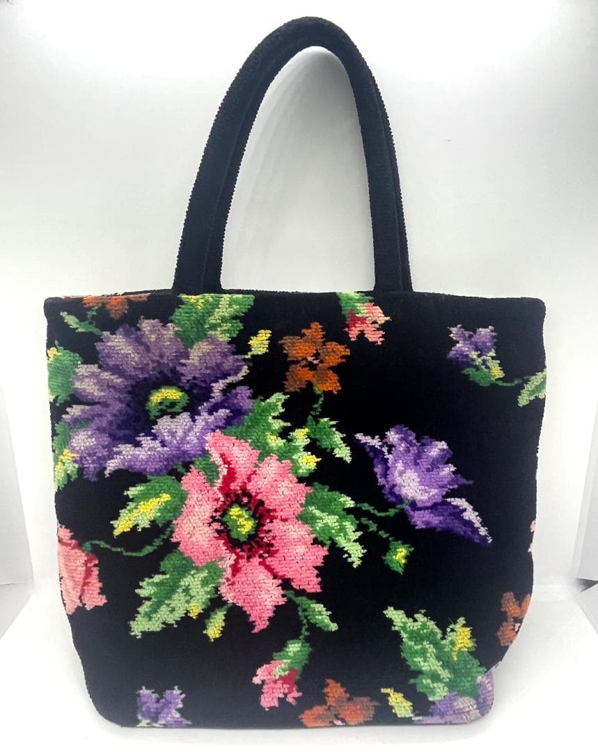 FEILER フェイラー 花柄 トートバッグ ブラック シュニール織 美品