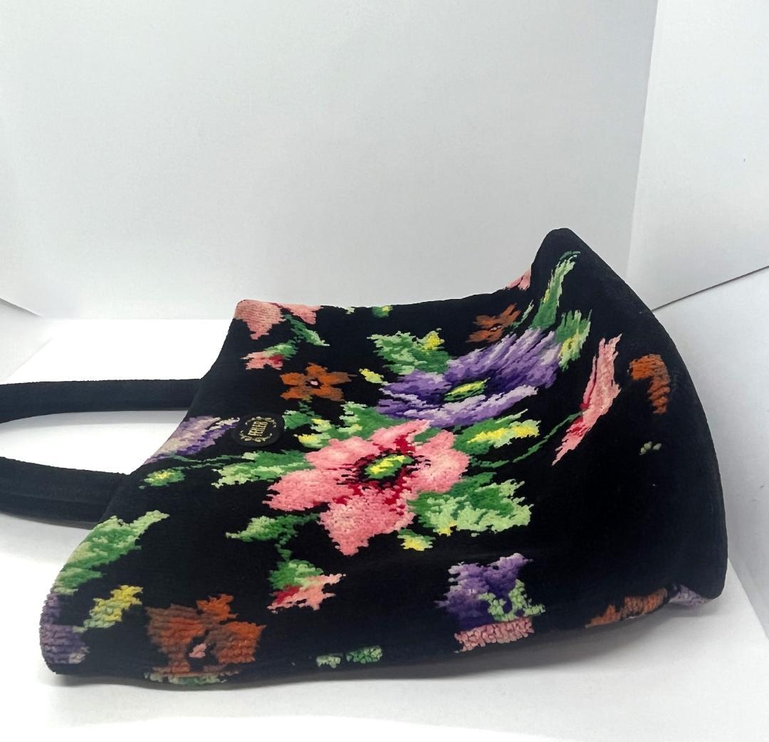 FEILER フェイラー 花柄 トートバッグ ブラック シュニール織 美品