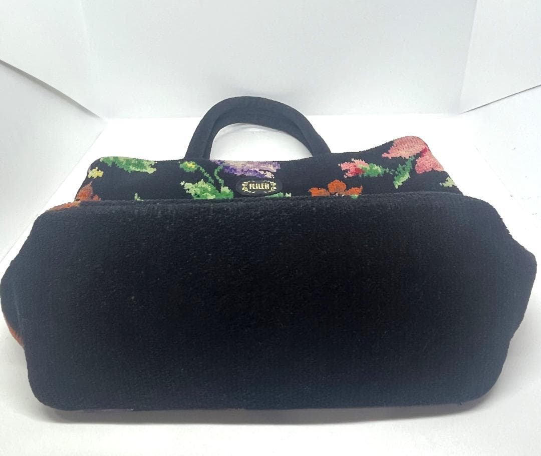 FEILER フェイラー 花柄 トートバッグ ブラック シュニール織 美品