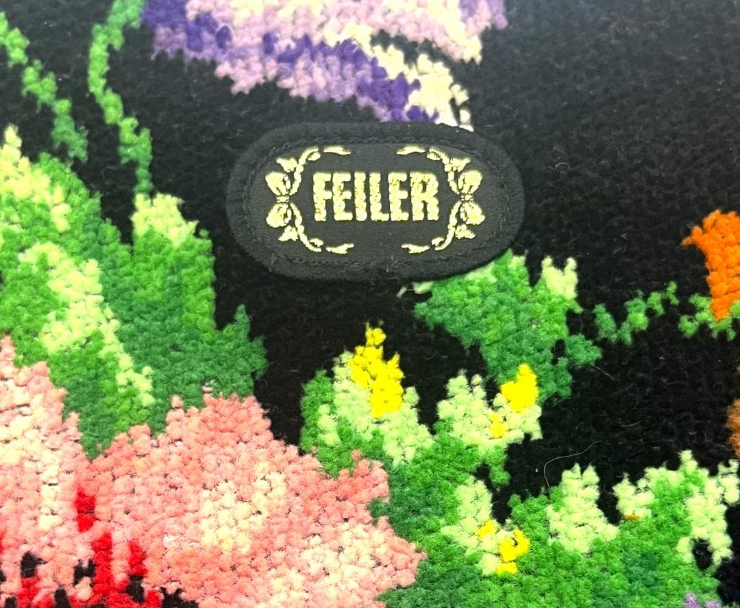 FEILER フェイラー 花柄 トートバッグ ブラック シュニール織 美品