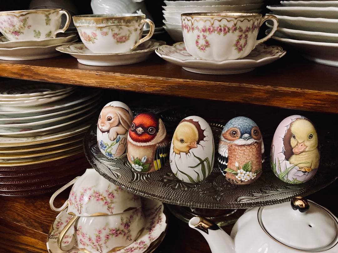 ロシア雑貨☆イースターエッグ オーナメント『ゴールドフィンチ』マトリョーシカ