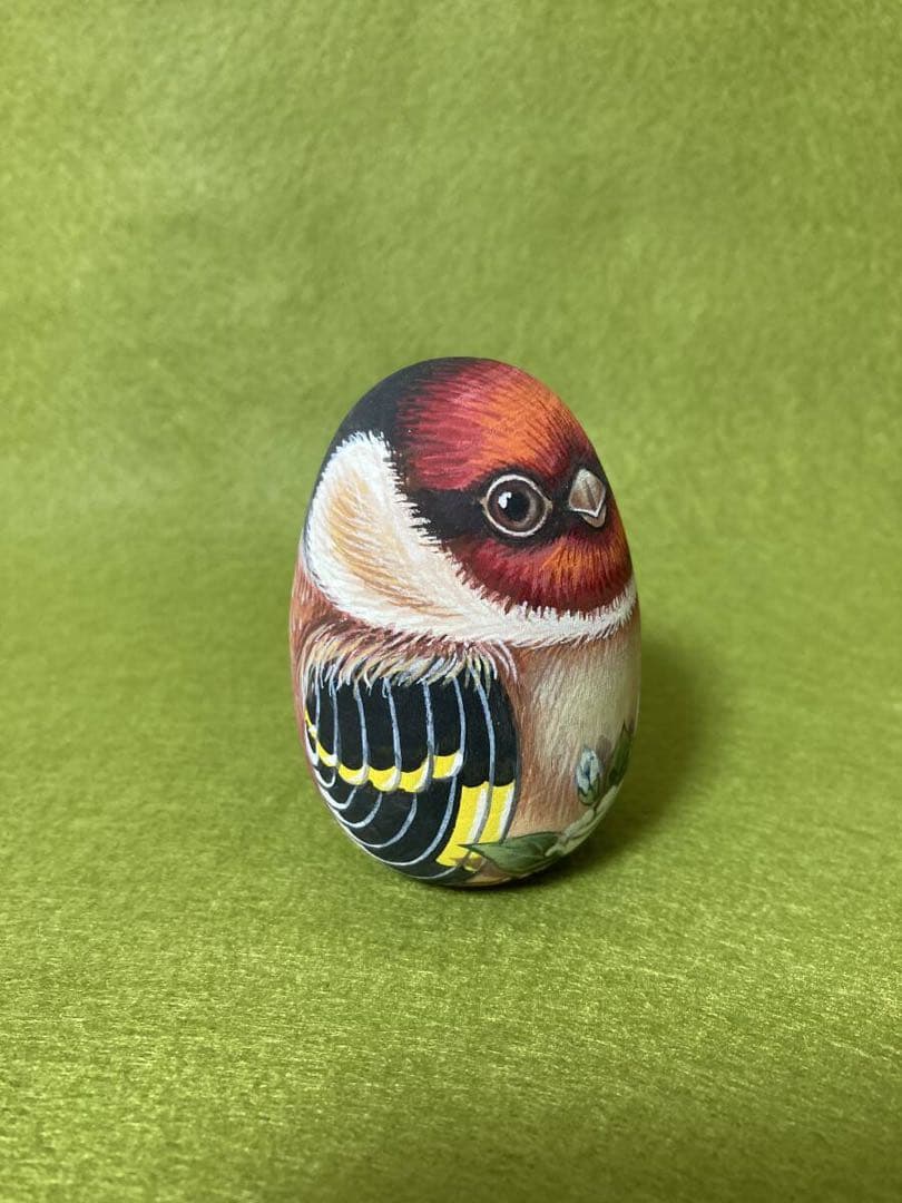 ロシア雑貨☆イースターエッグ オーナメント『ゴールドフィンチ』マトリョーシカ