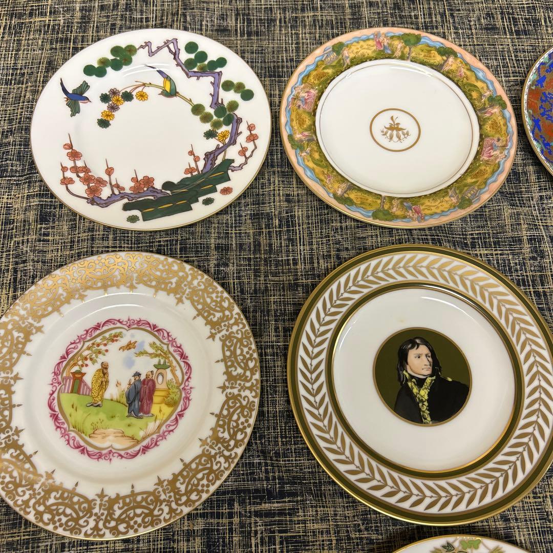 世界の偉大なカップと受皿　特製ケーキ皿　12枚セット 24金手塗り　19.5cm