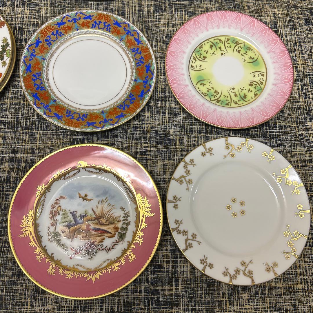 世界の偉大なカップと受皿　特製ケーキ皿　12枚セット 24金手塗り　19.5cm