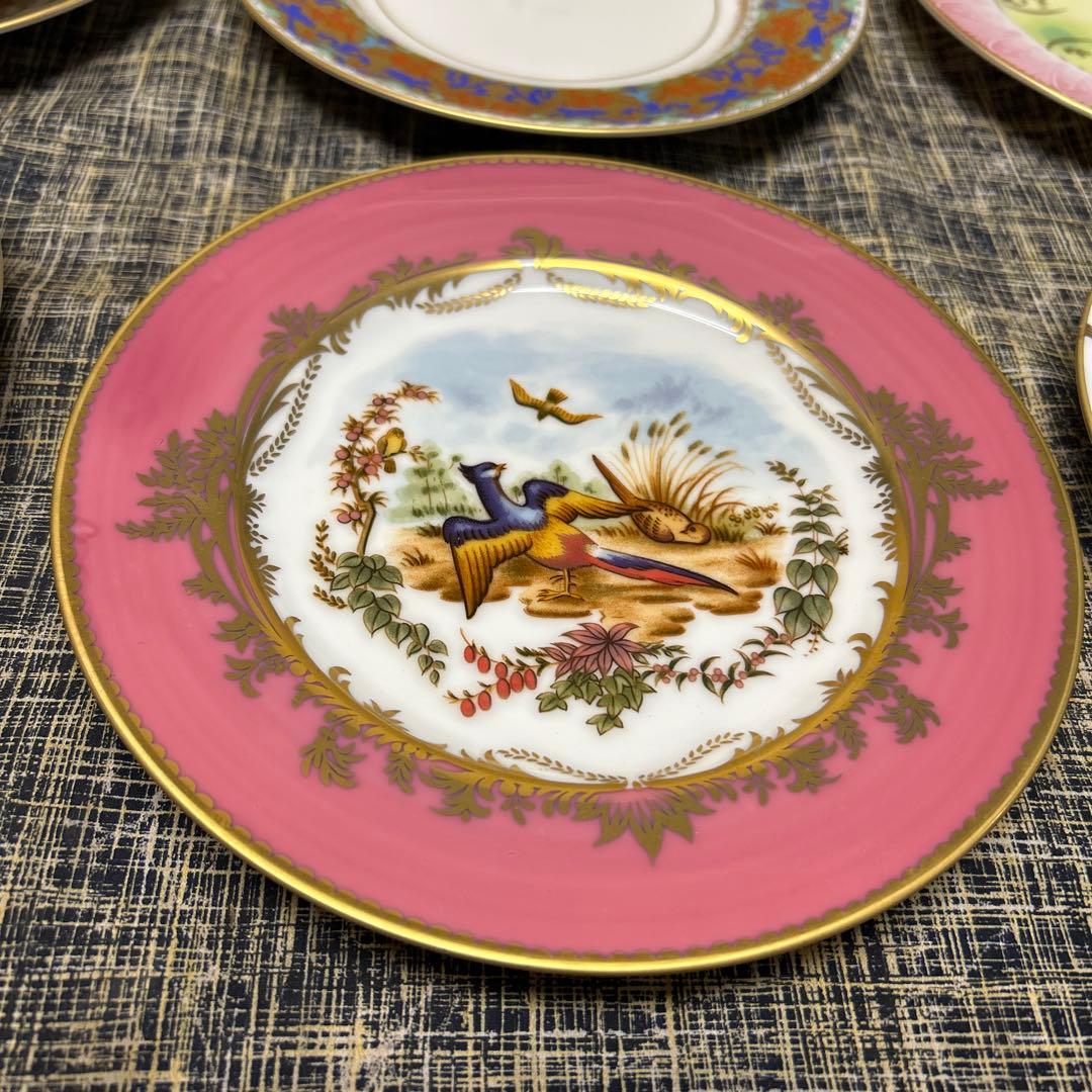 世界の偉大なカップと受皿　特製ケーキ皿　12枚セット 24金手塗り　19.5cm