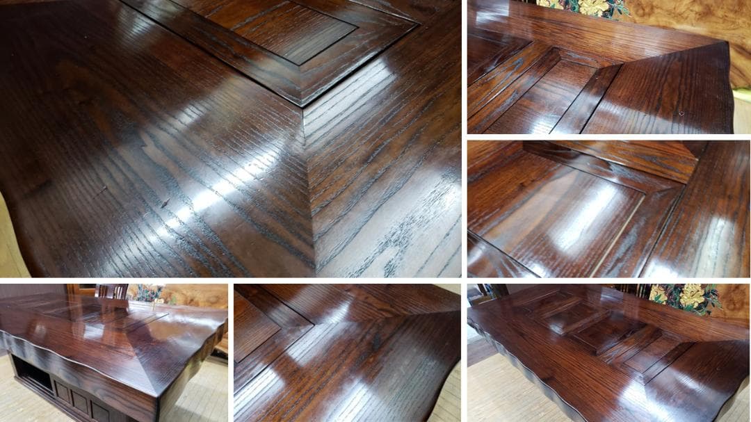 a22　美品　松尾博昭　作　黒檀　囲炉裏ダイニング５点セット