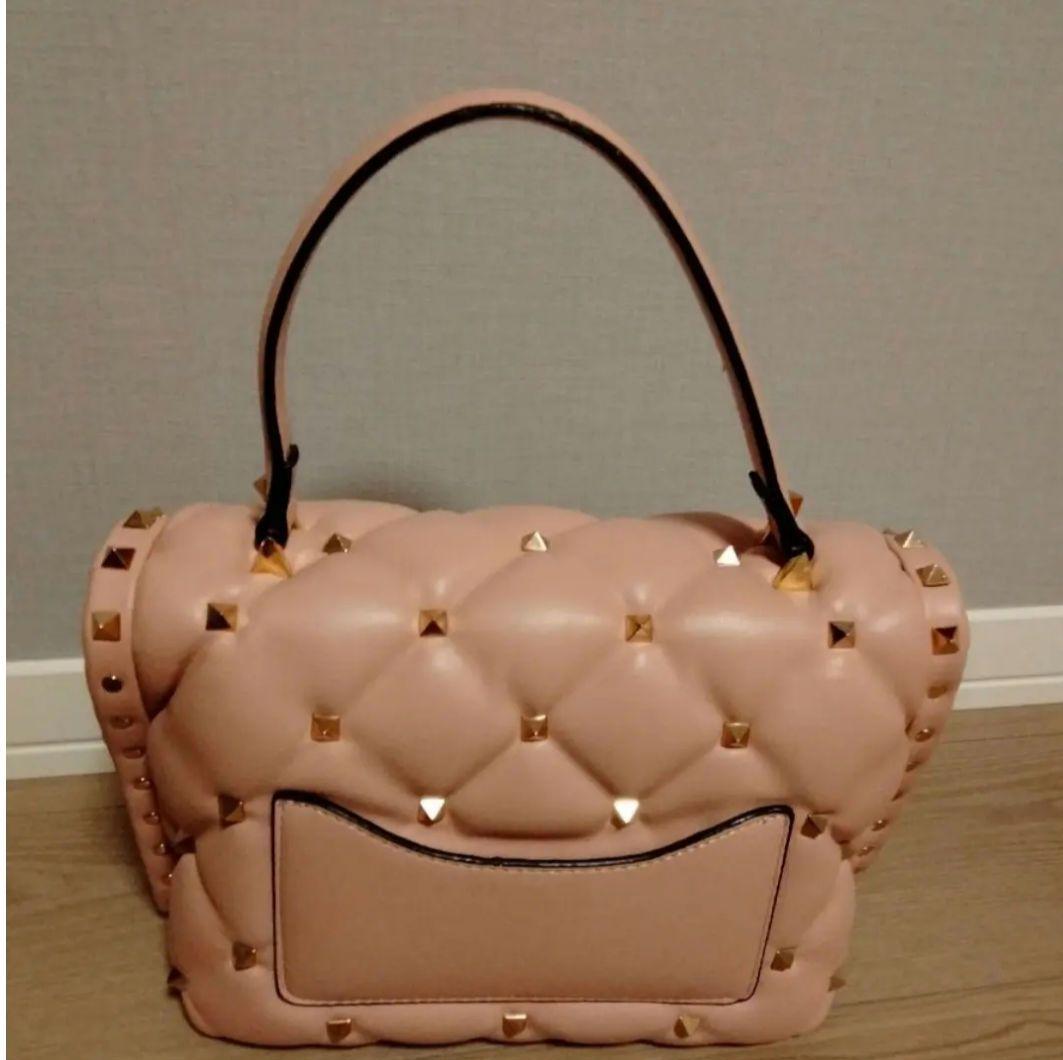 スタッズ　バッグ　インポート　ラムスキン