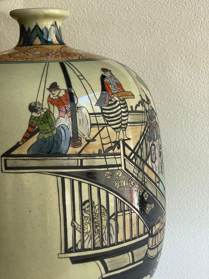 ⬇️【希少】　円左エ門窯　⭐︎ 錦南蛮船壺　手書き　有田焼　　280000円